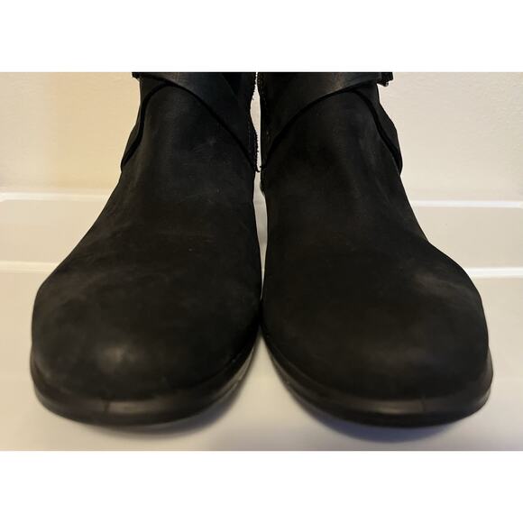 Ecco Women's Felicia Black Suede Wedge Ankle Boots EU 40/US 9-9.5 Side Zip - Picture 6 of 12